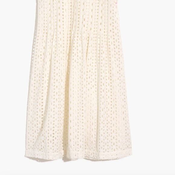 Madewell an137 white Eyelet Ruffle-Sleeve Pintuck Mini Dress size M NWT - Picture 5 of 8